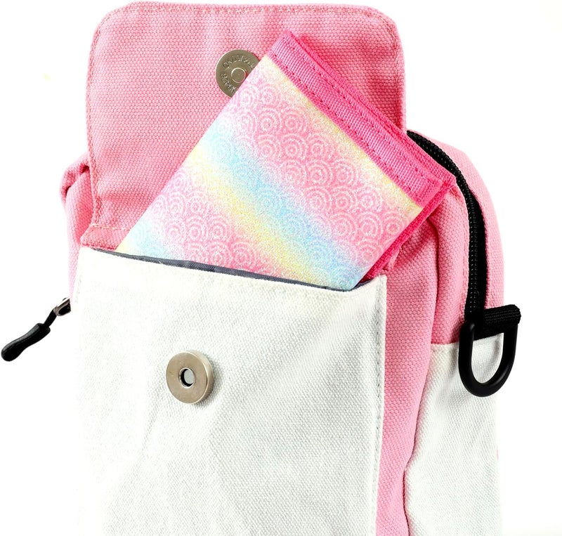 Nitort Wallet,RFID Trifold Canvas Outdoor Sports Wallets for Kid,Lovely and Novelty Wallet with Zipper for Kids- Front Pocket Wallet with Magic Sticker(Rainbow Bling KW04) - Image 2